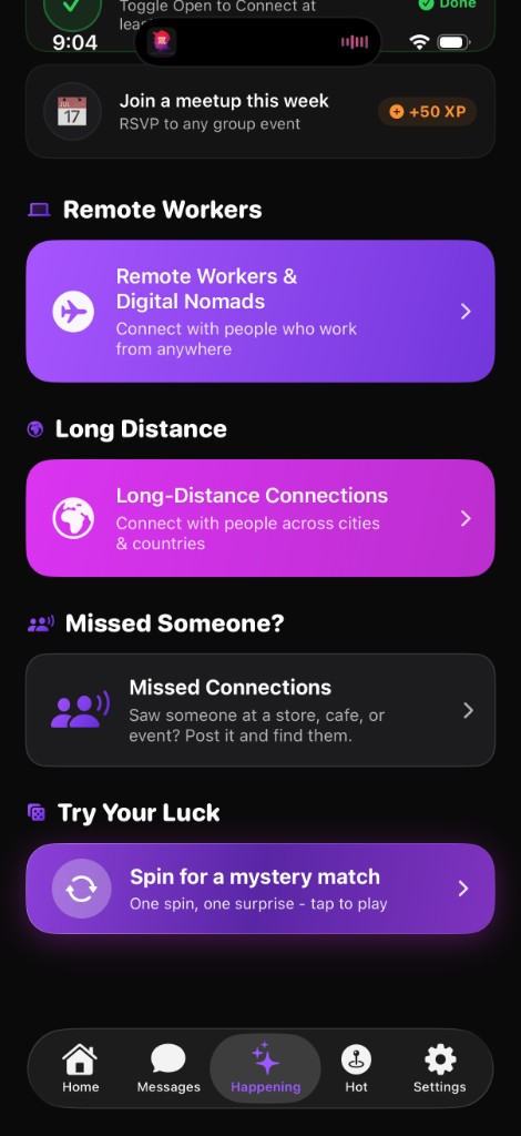 Hubs for remote workers, long distance, and missed connections