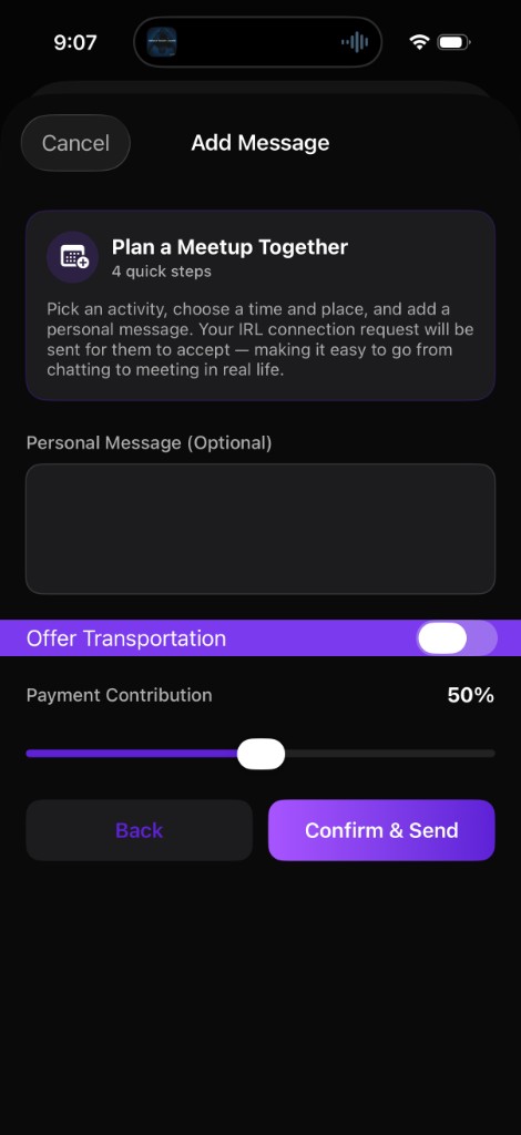 Set a payment contribution for the meetup