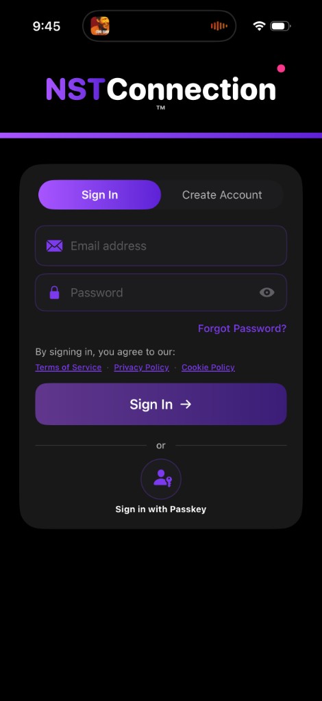 Sign in with email or a passkey